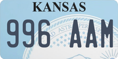 KS license plate 996AAM