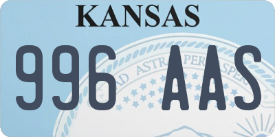 KS license plate 996AAS