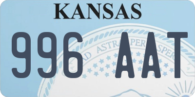 KS license plate 996AAT