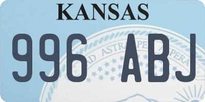 KS license plate 996ABJ