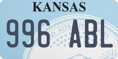 KS license plate 996ABL