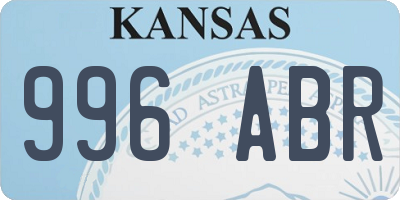 KS license plate 996ABR