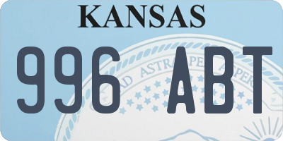KS license plate 996ABT