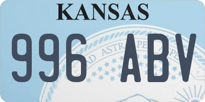 KS license plate 996ABV