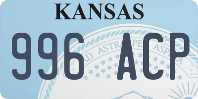 KS license plate 996ACP
