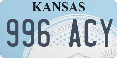 KS license plate 996ACY