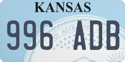 KS license plate 996ADB