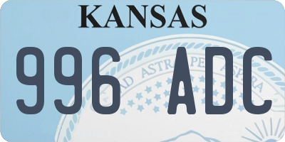 KS license plate 996ADC