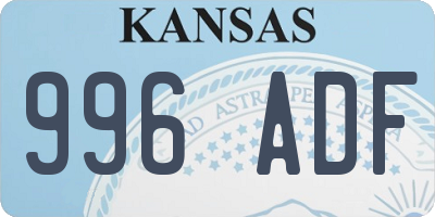 KS license plate 996ADF