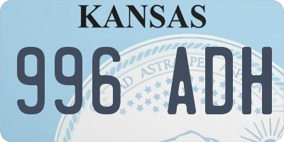 KS license plate 996ADH