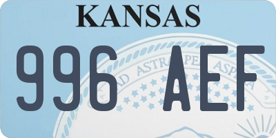 KS license plate 996AEF