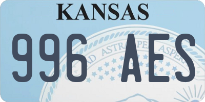 KS license plate 996AES