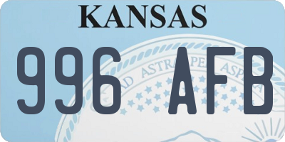 KS license plate 996AFB