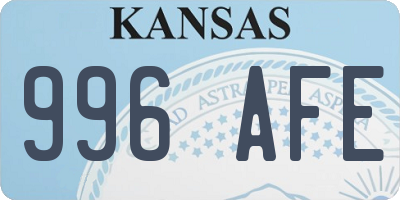 KS license plate 996AFE