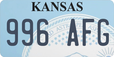 KS license plate 996AFG