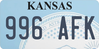 KS license plate 996AFK