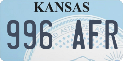 KS license plate 996AFR