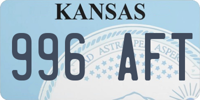 KS license plate 996AFT