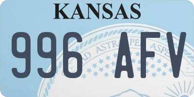 KS license plate 996AFV