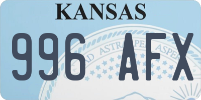 KS license plate 996AFX
