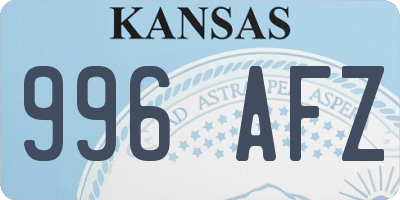 KS license plate 996AFZ