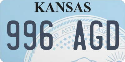 KS license plate 996AGD