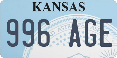 KS license plate 996AGE