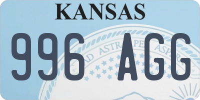 KS license plate 996AGG