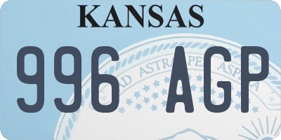 KS license plate 996AGP