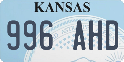 KS license plate 996AHD