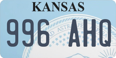 KS license plate 996AHQ