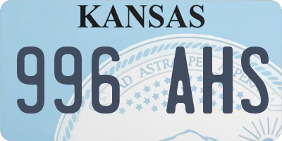 KS license plate 996AHS
