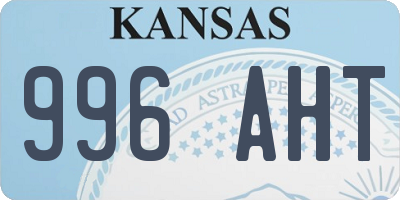 KS license plate 996AHT