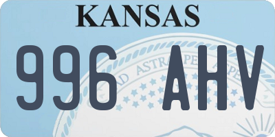 KS license plate 996AHV