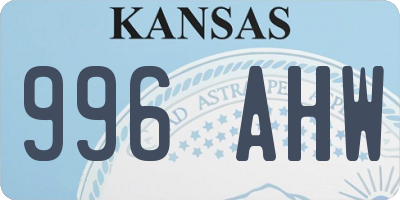 KS license plate 996AHW