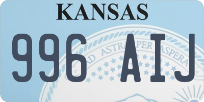 KS license plate 996AIJ