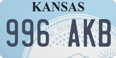 KS license plate 996AKB
