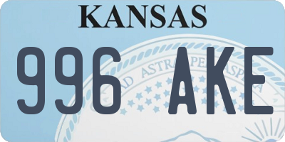 KS license plate 996AKE