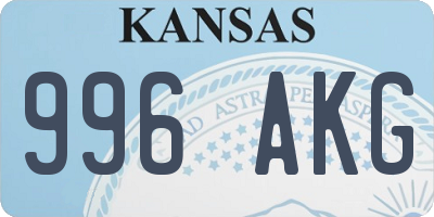 KS license plate 996AKG