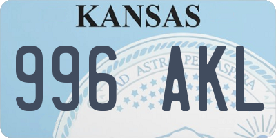 KS license plate 996AKL