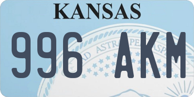 KS license plate 996AKM