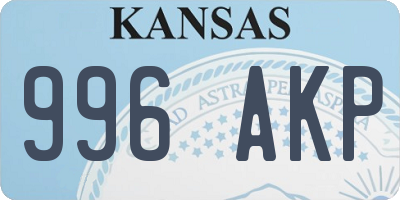 KS license plate 996AKP