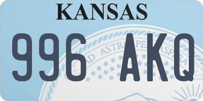 KS license plate 996AKQ