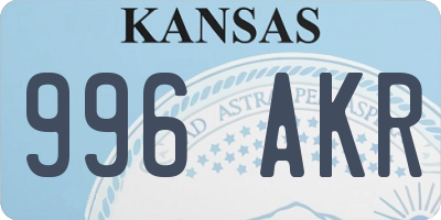 KS license plate 996AKR