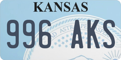 KS license plate 996AKS
