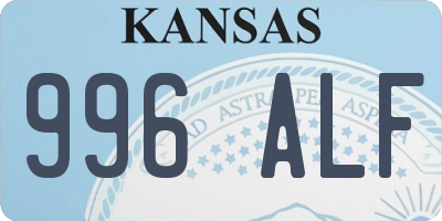 KS license plate 996ALF