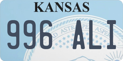 KS license plate 996ALI
