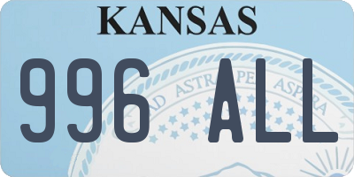 KS license plate 996ALL
