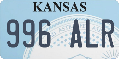 KS license plate 996ALR