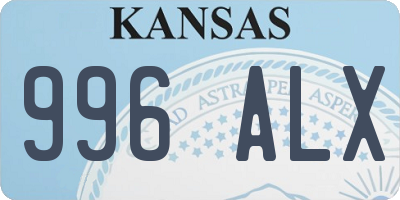 KS license plate 996ALX